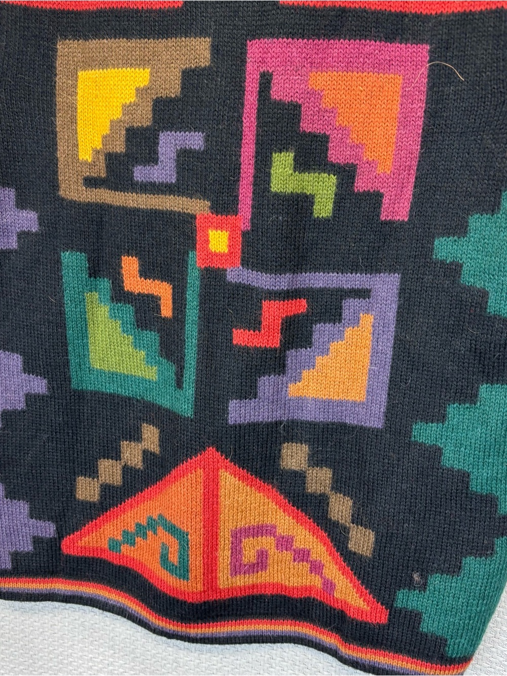 Vintage Illary Baby Alpaca Vest Women Med Southwest Colorful Boho Festival HTF - Picture 8 of 10